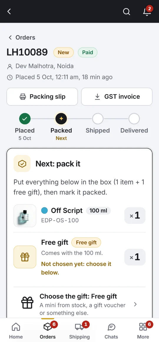 One order: what goes in the box, the free gift, the next step